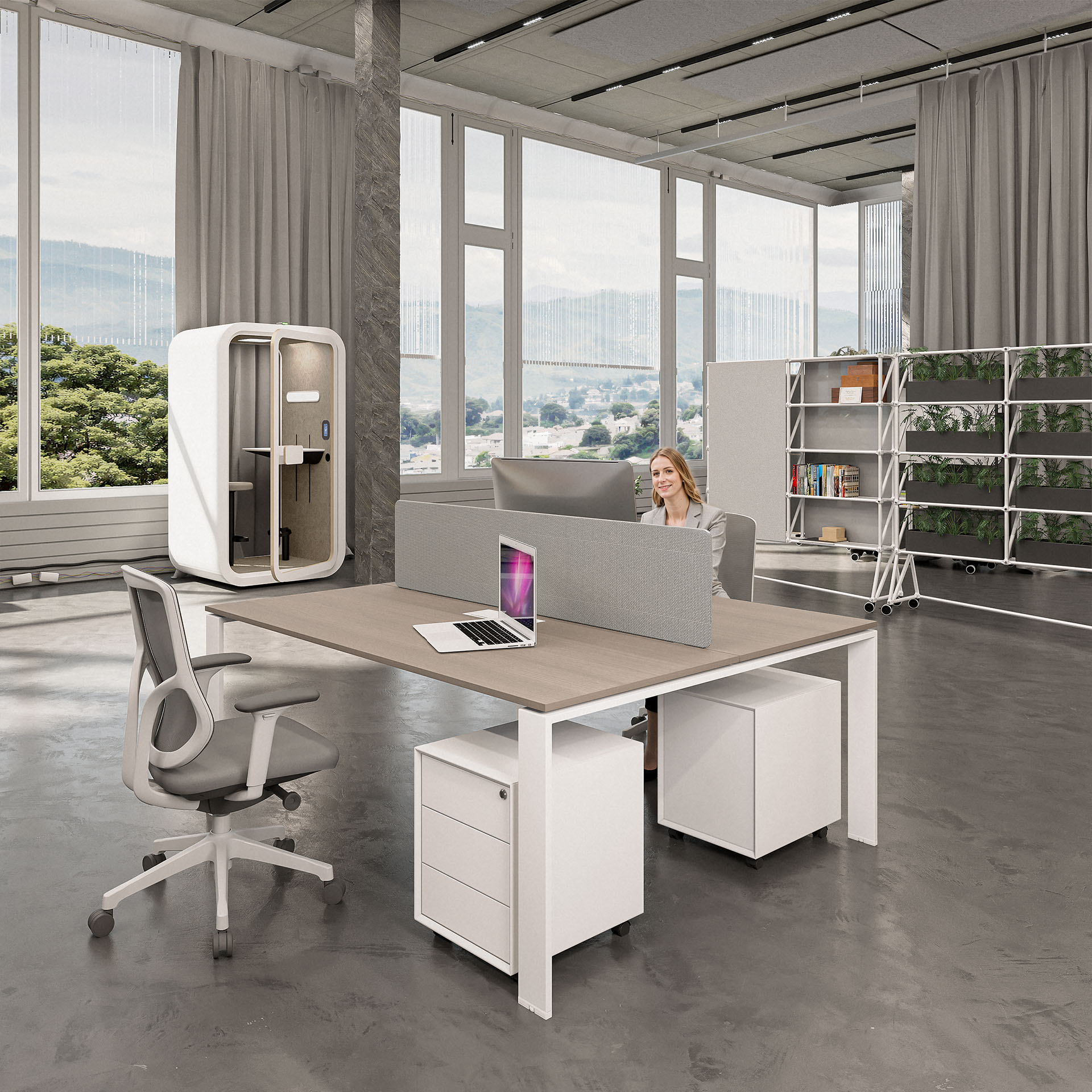 U2 Cluster of 2 Face to Face Workstation
