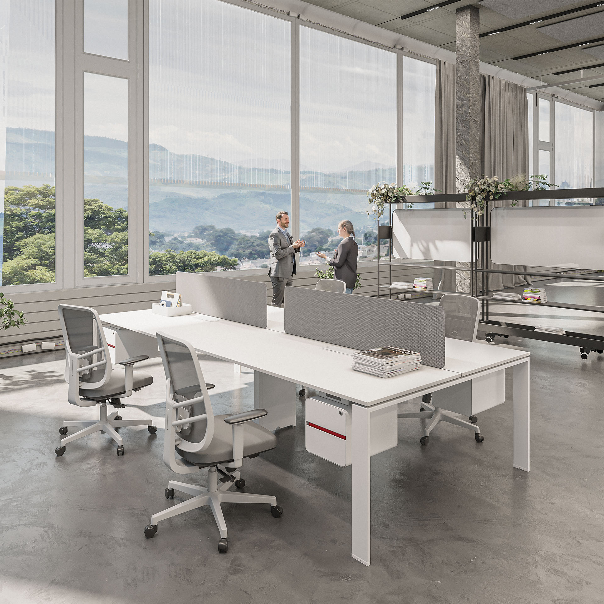 U2 Cluster of 4 Face to Face Workstation