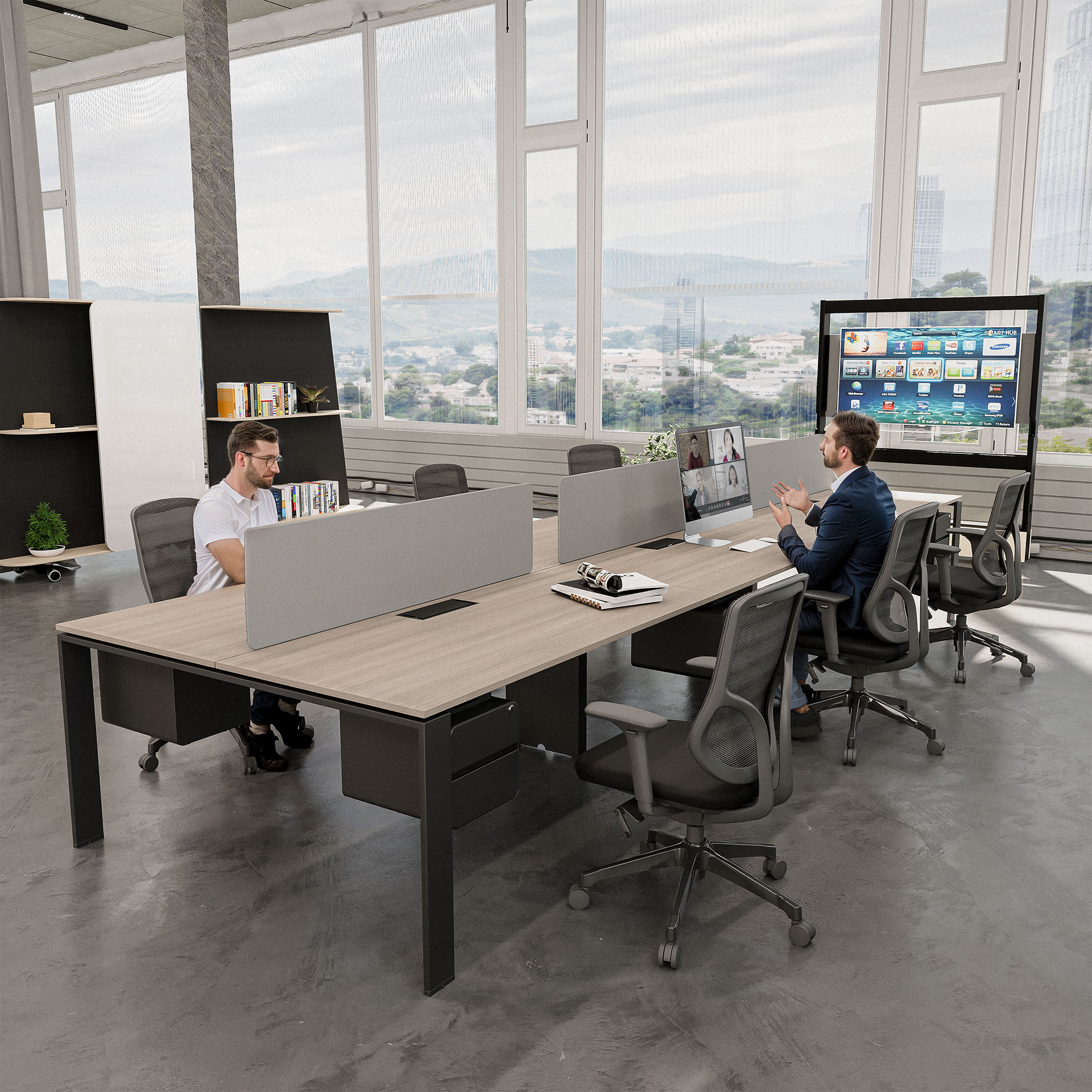 U2 Cluster of 6 Face to Face Workstation