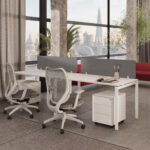 Eco U Series Cluster of 2 Side By Side Workstation