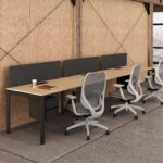 Eco U Series Cluster of 3 Side By Side Workstation
