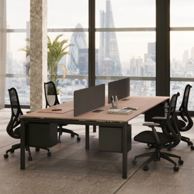 Eco U Series Cluster of 4 Face to Face Workstation